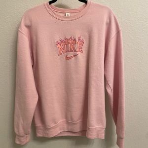 Nike Light Pink Custom Embroidered Crew Neck